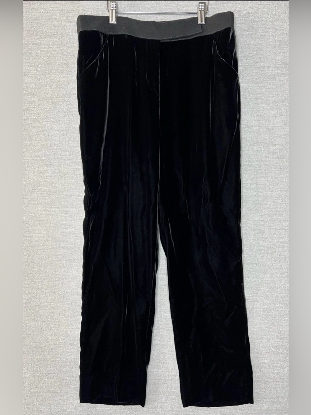 Giorgio Armani Classic Black Drapey Velvet Trousers
